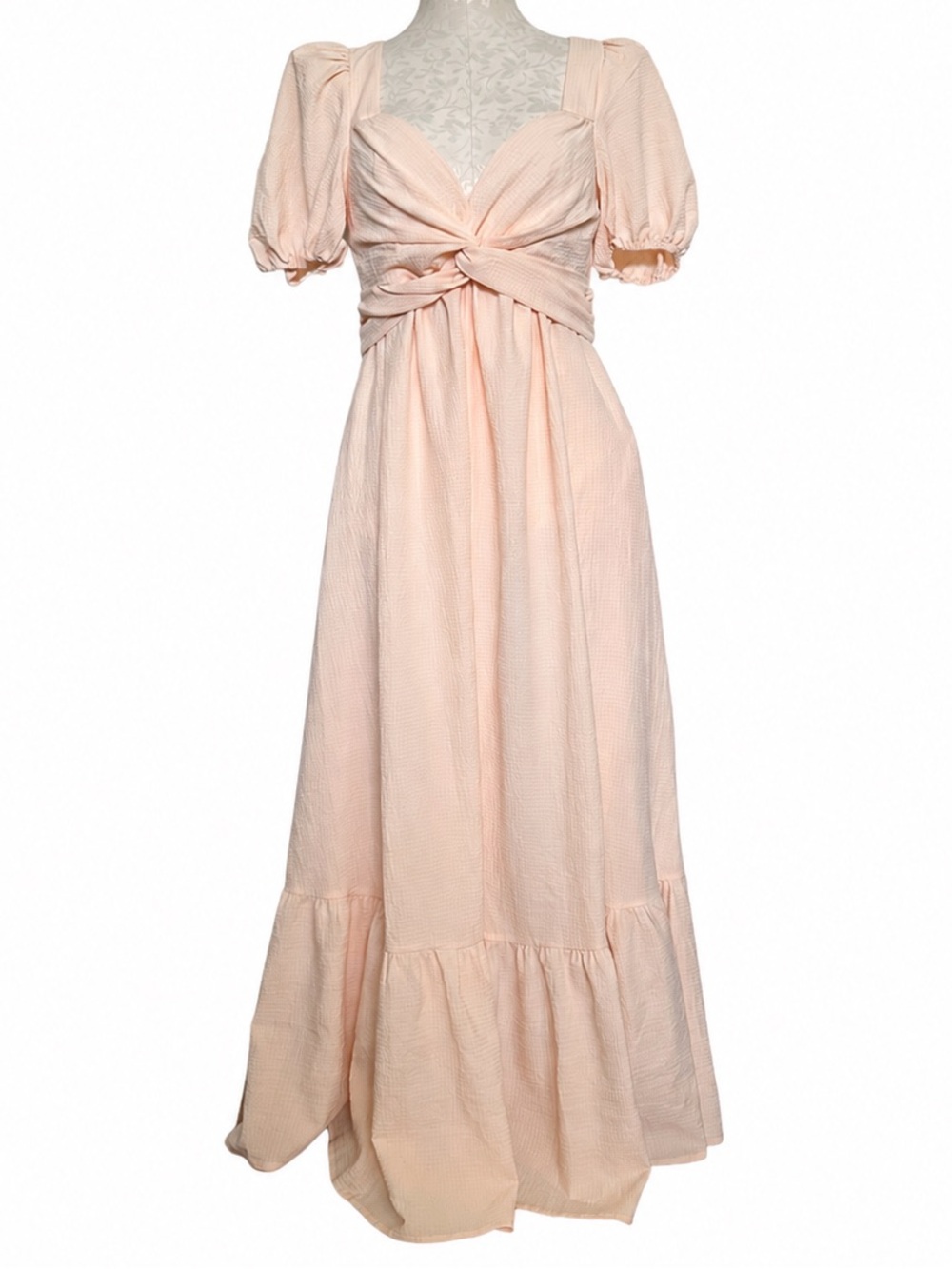 ASTR The Label Cream Textured Midi Dress NWT Size Medium Wedding Shower Bridal